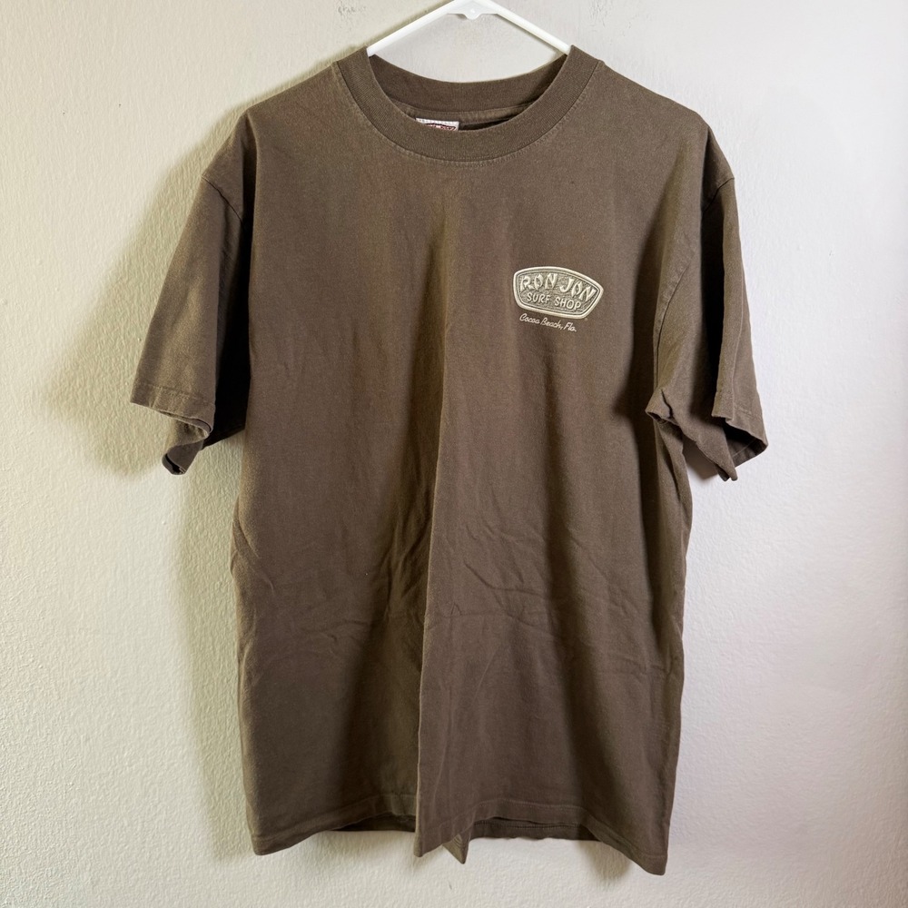Vintage Ron Jon Surf Shop Cocoa‎ Beach Florida T-Shirt Brown Mens Large USA Made